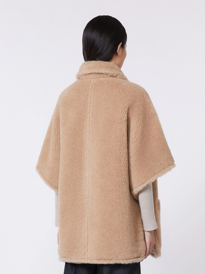 CAVALLO4 Alpaca and cashmere Teddy fabric cape - BEIGE 4