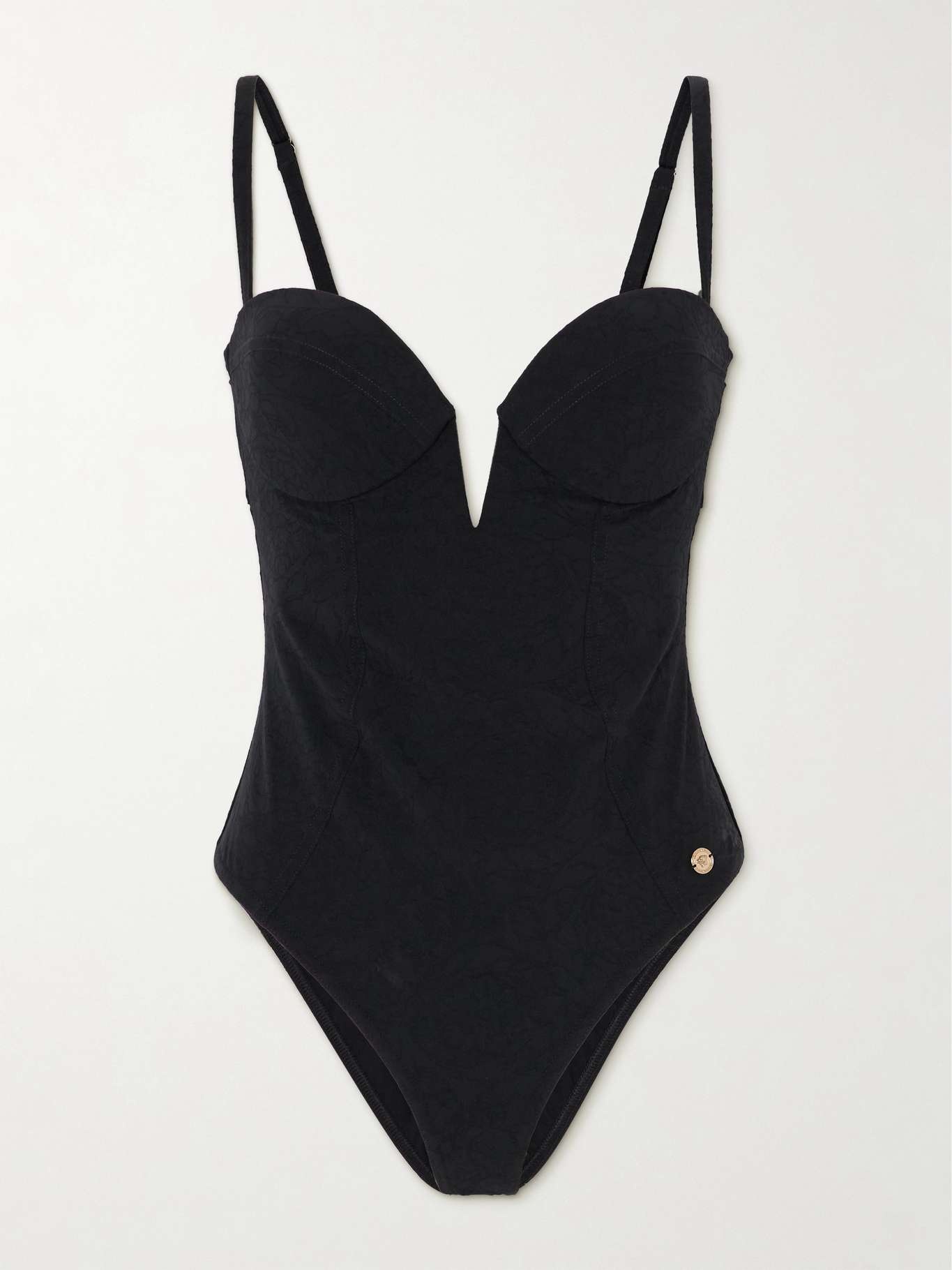 Embellished jacquard swimsuit - 1
