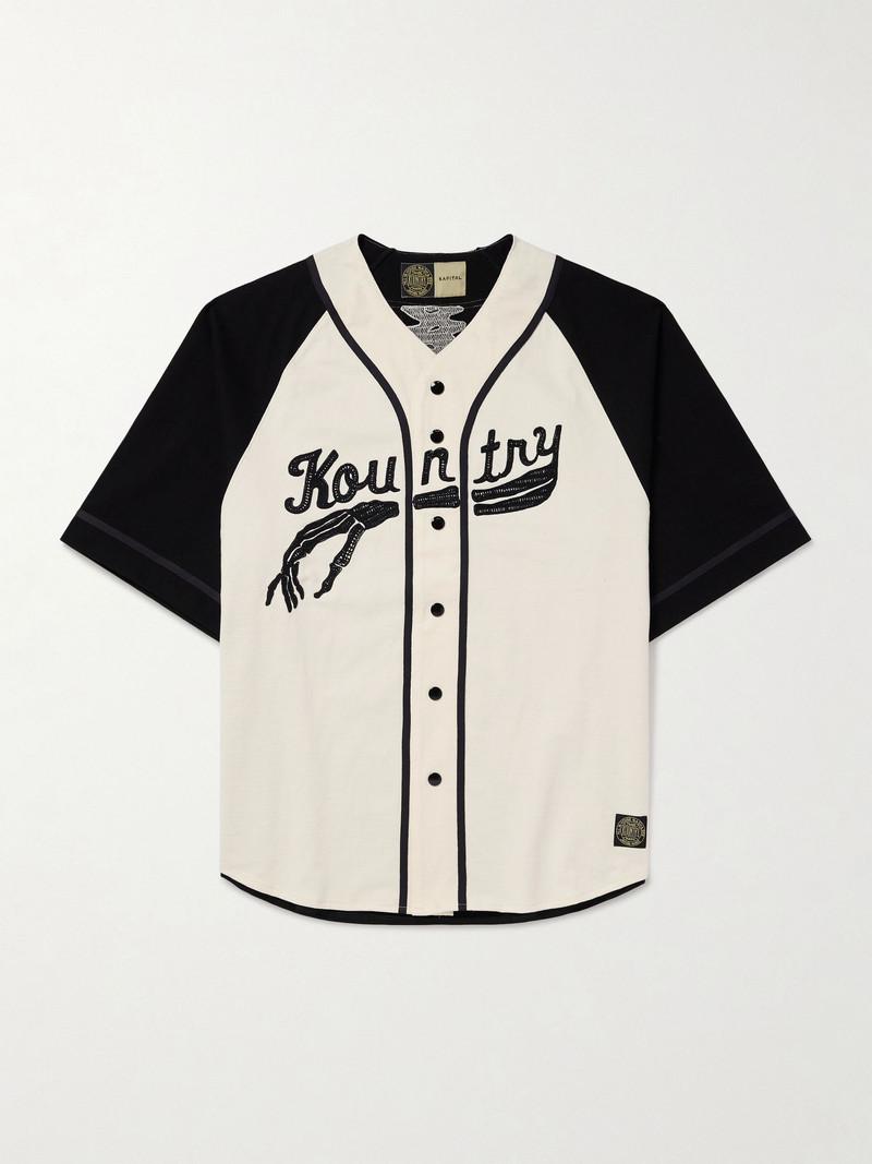 Oversized Logo-Appliquéd Cotton-Jersey Shirt Ecru - 1