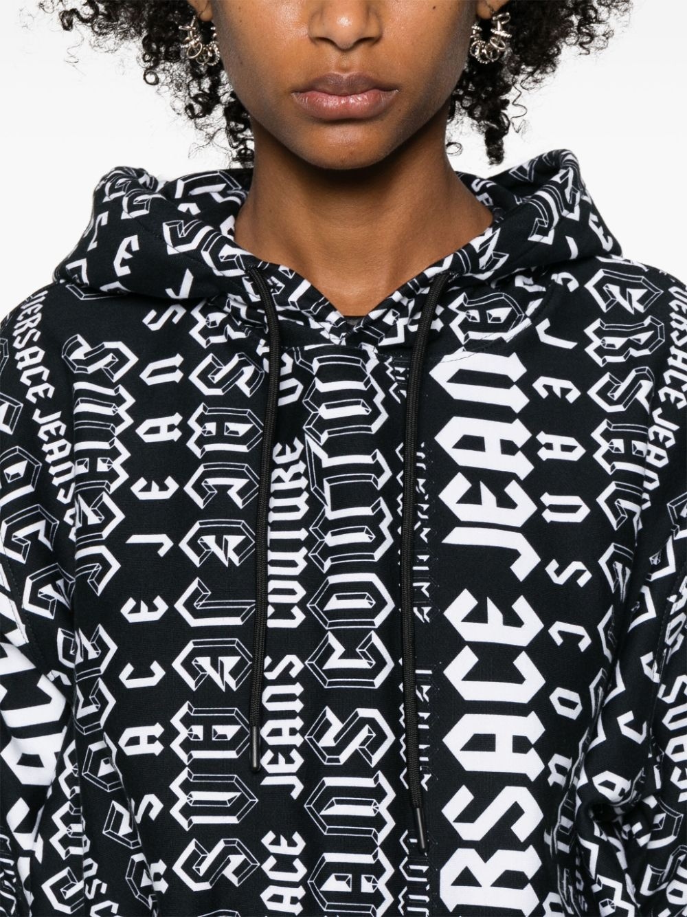 logo-print cotton hoodie - 5