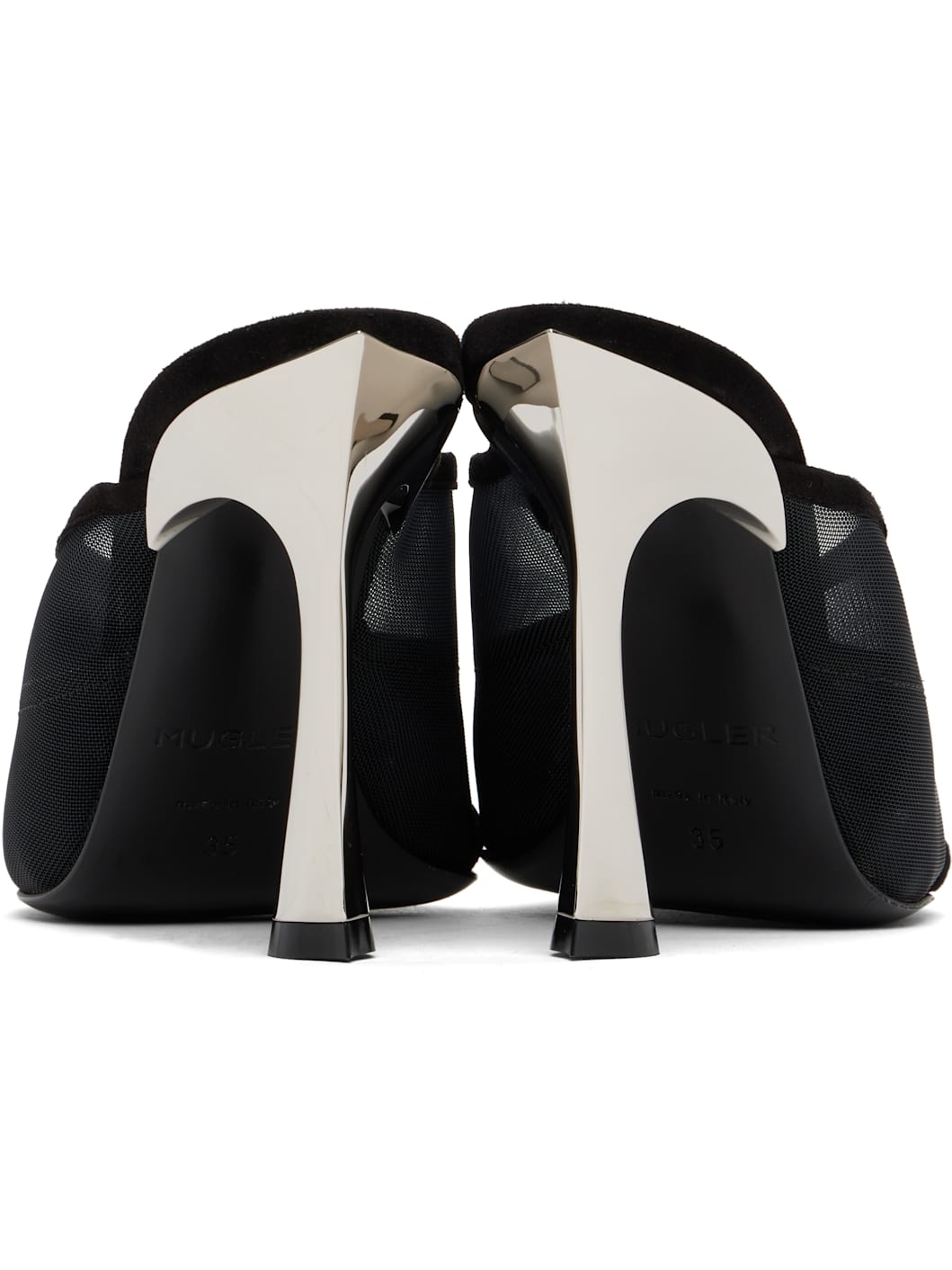 Black Mesh Fang 95 Mules - 2
