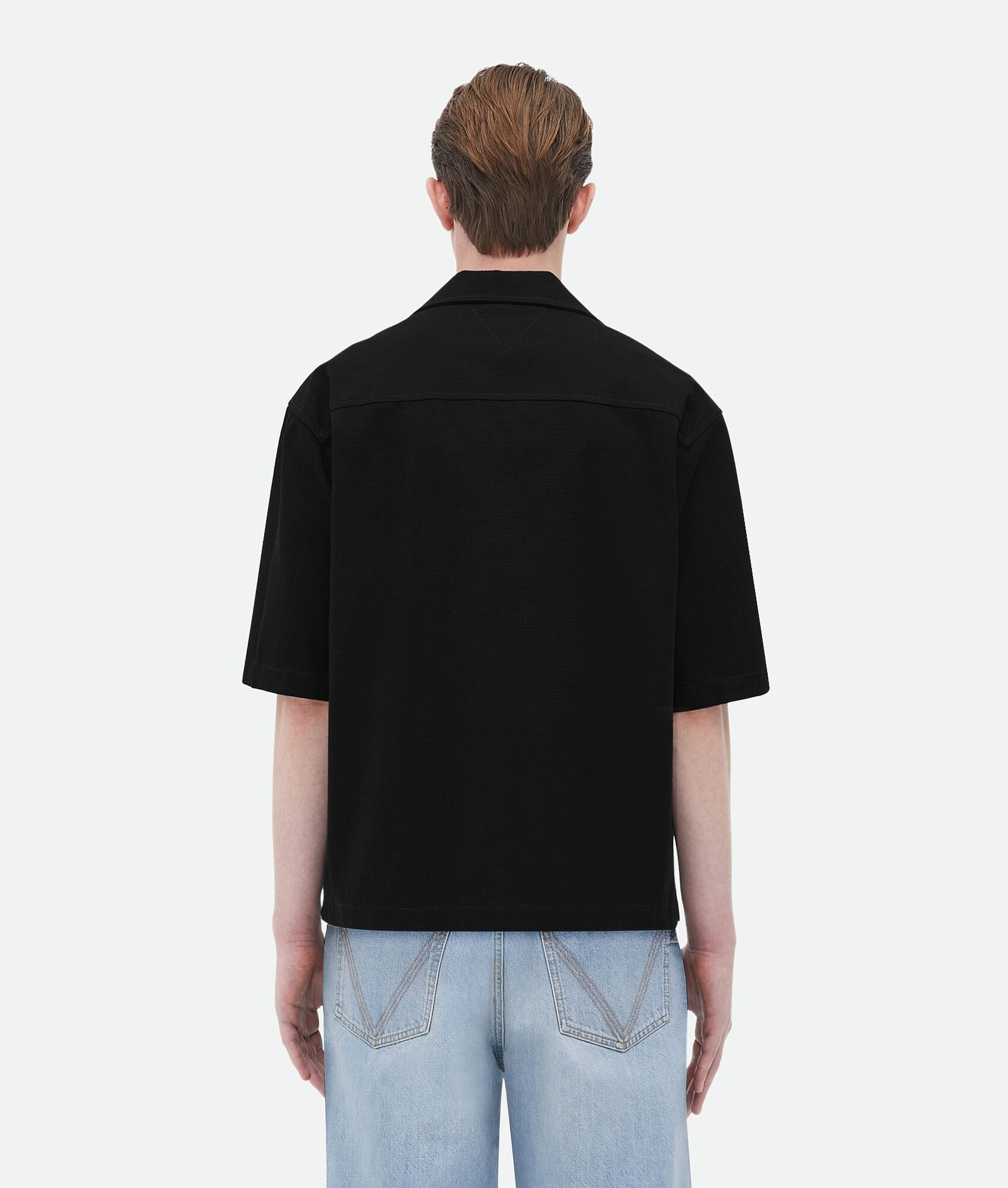 Relaxed Fit Short-Sleeved Textured Cotton Shirt - 3