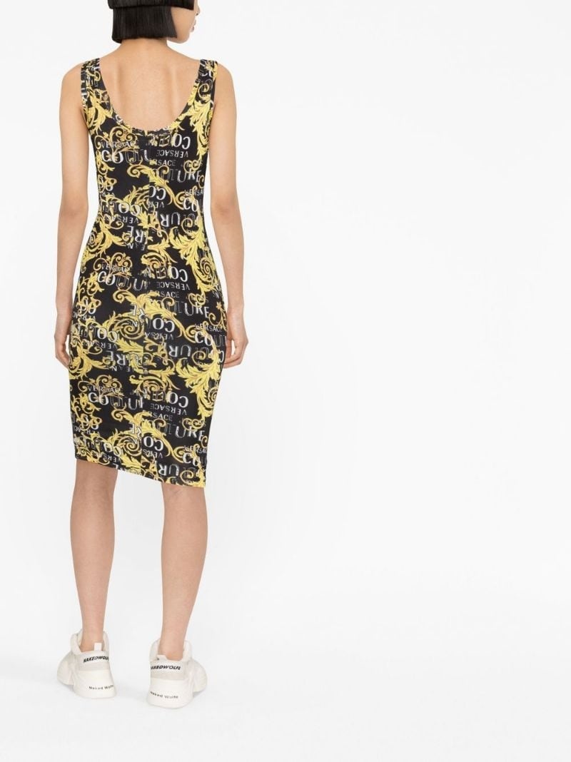 logo-print midi dress - 4