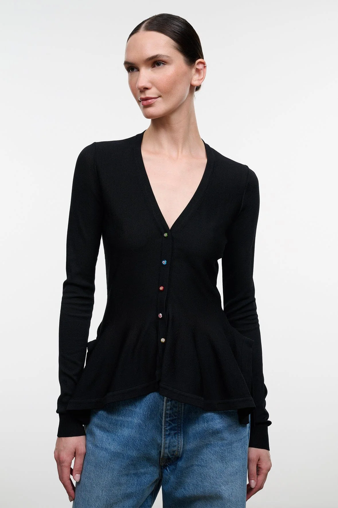 STAUD JAMIE TOP BLACK - 1