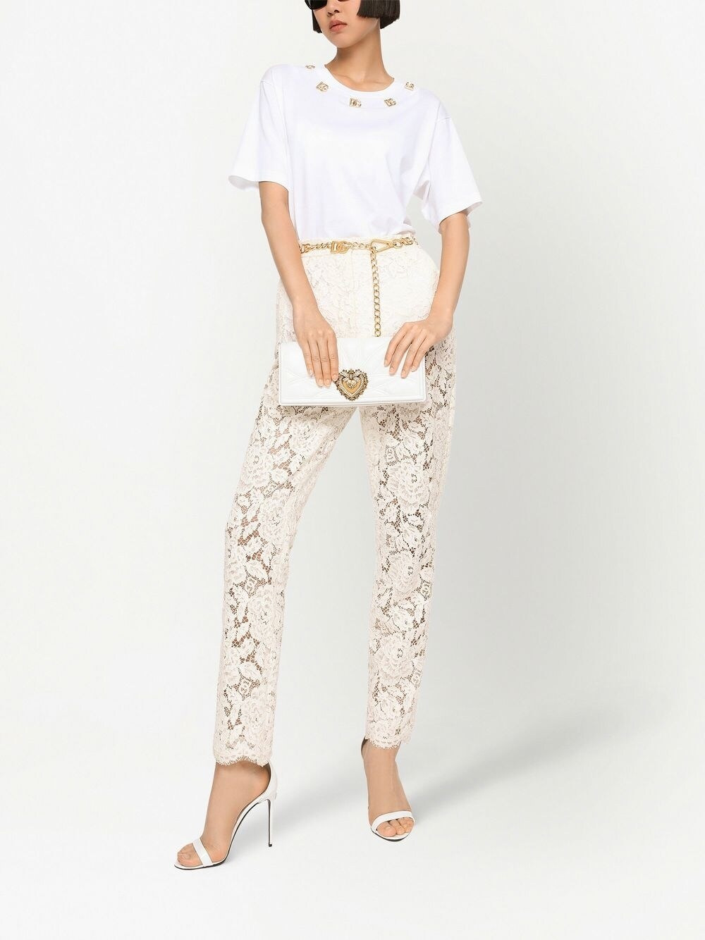 Dolce & Gabbana Floral lace trousers - 3