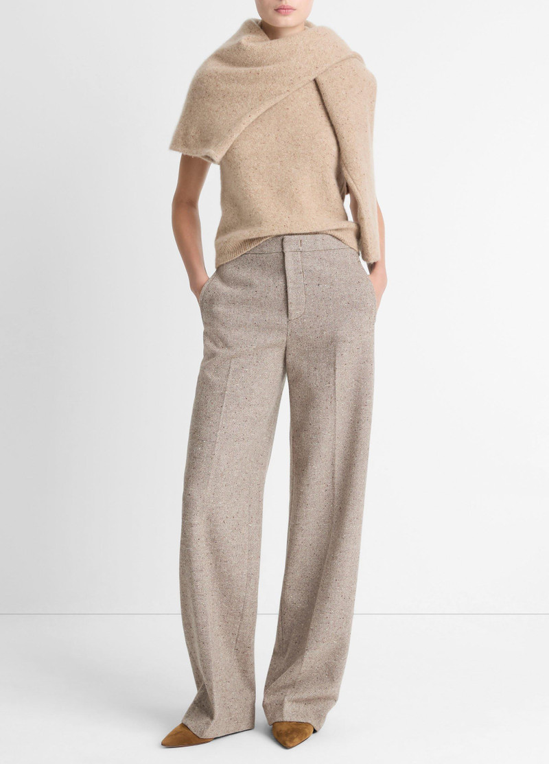 Donegal Wool-Blend Wide-Leg Trouser 1