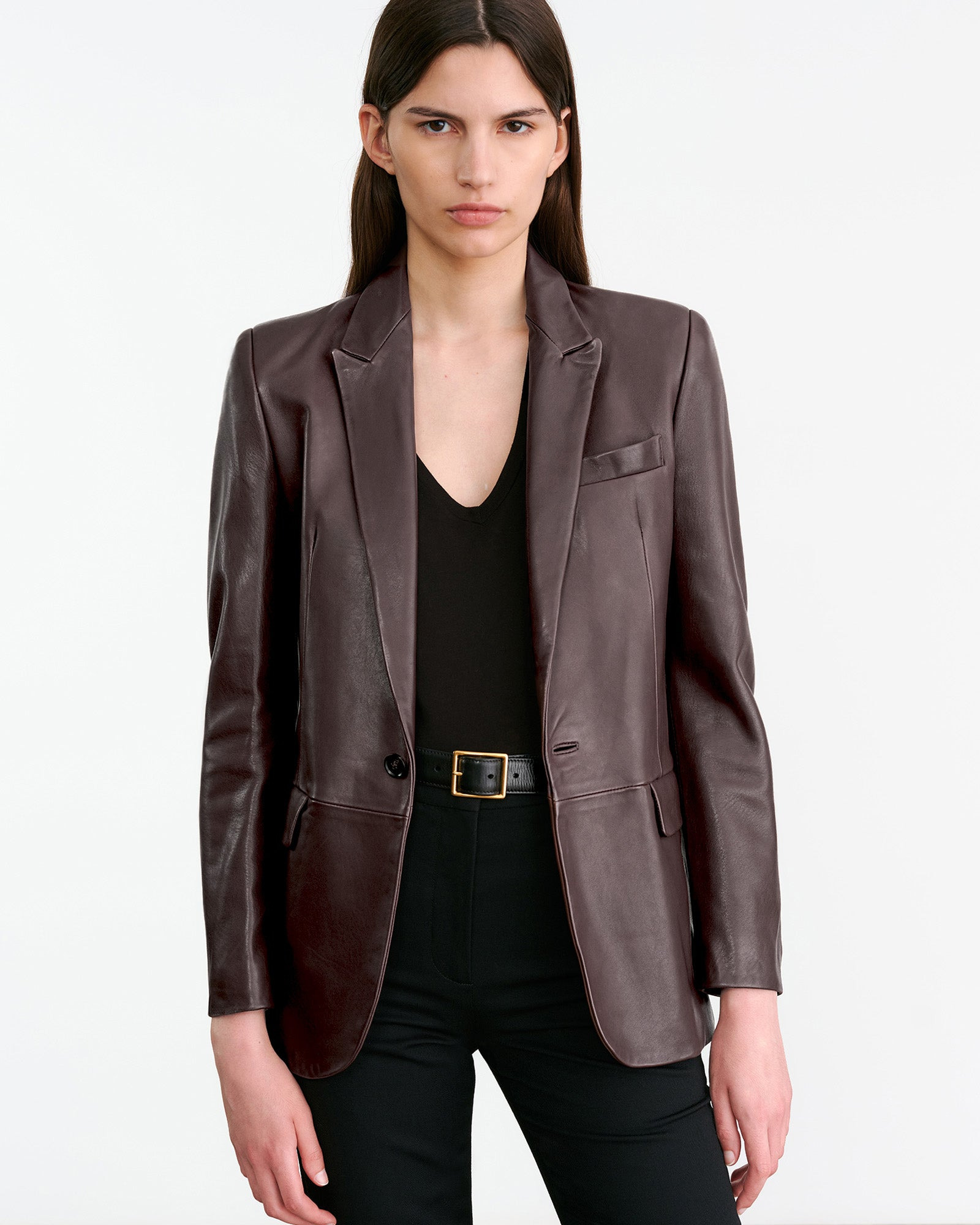 BELMONDE LEATHER TAILORED JACKET - 4
