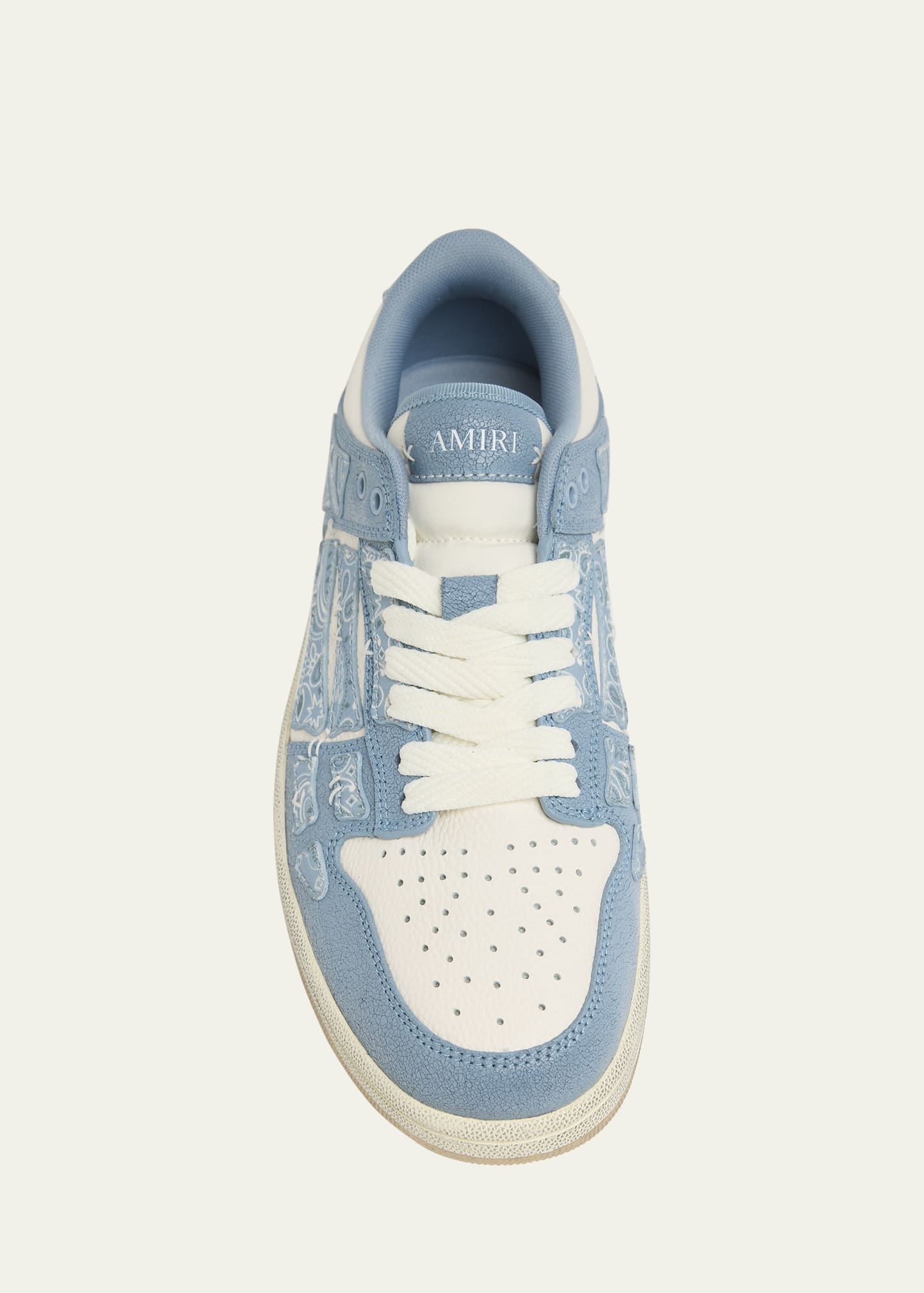 Men's Bandana Skel Top Leather Low-Top Sneakers - 5