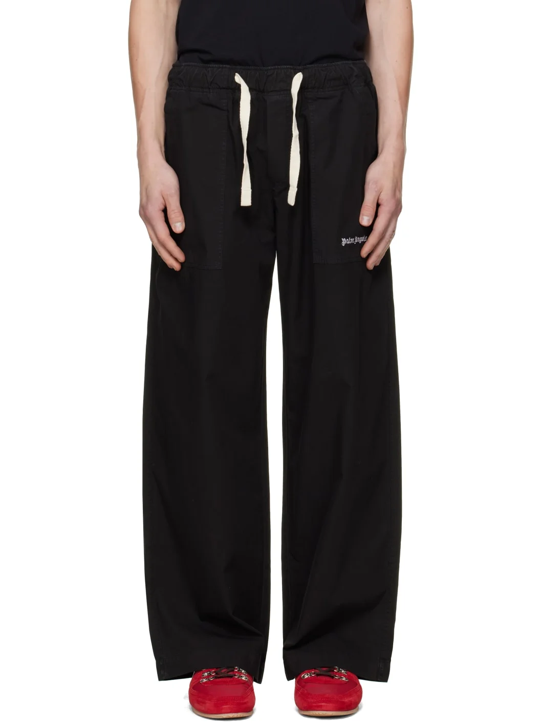 Black Classic Logo Loose Trousers - 1