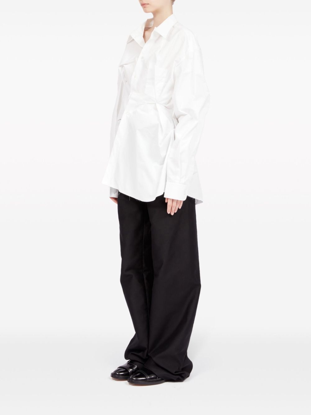 asymmetric gathered shirt - 7