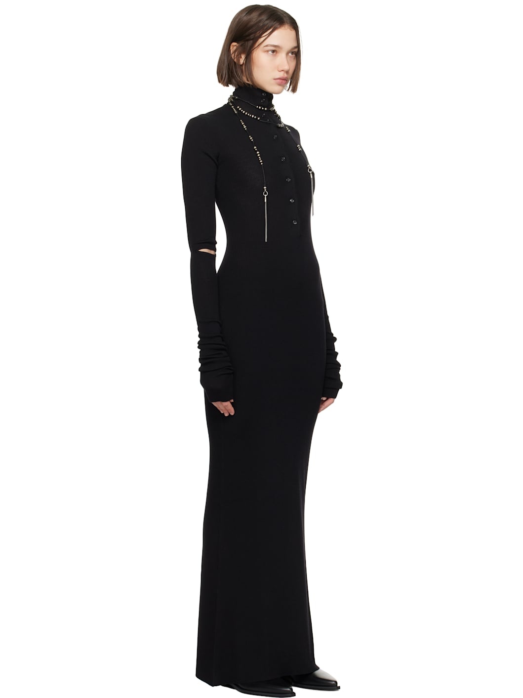 Black Hanzel Long Serafino Rib Maxi Dress - 2