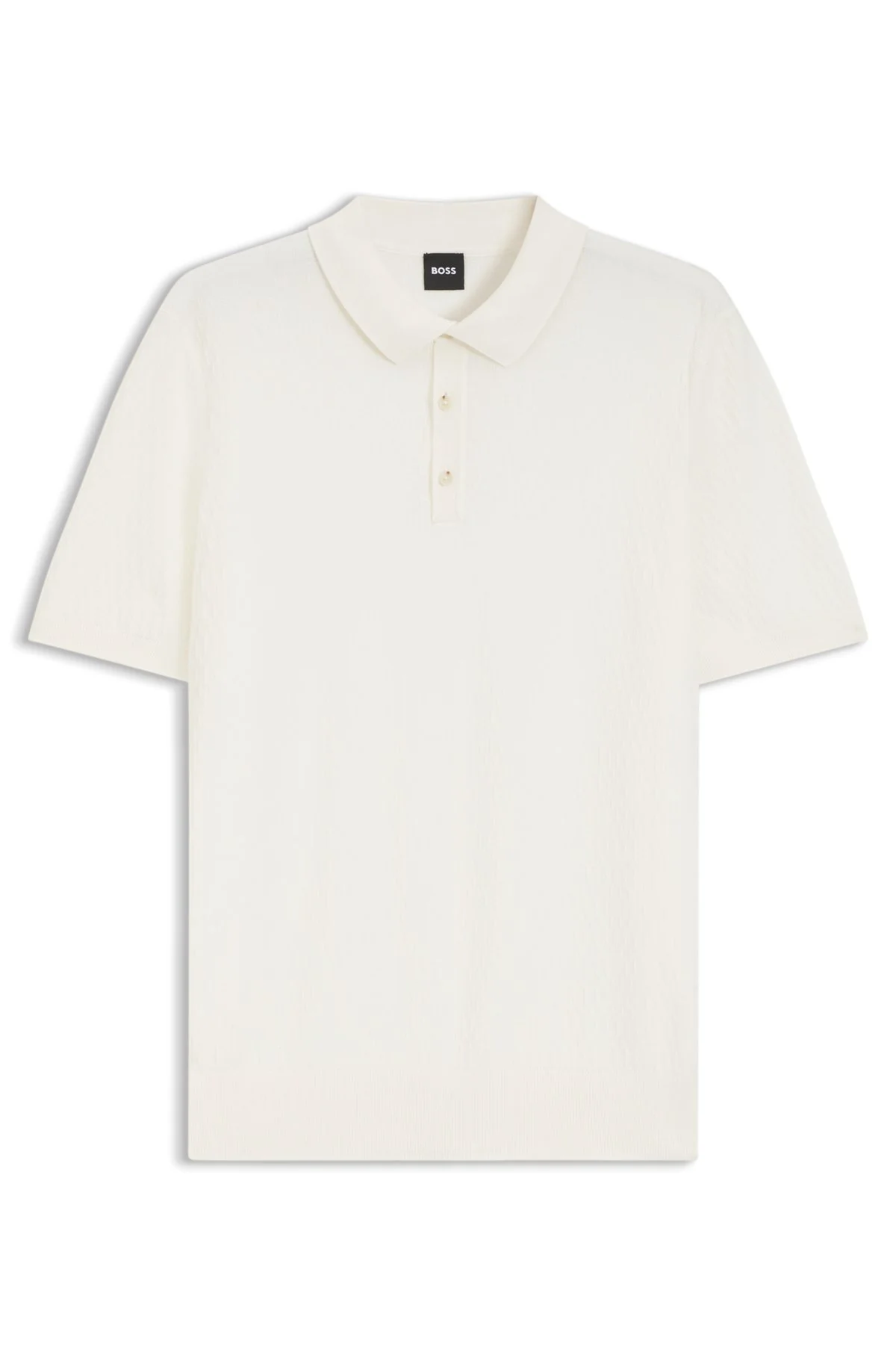 REGULAR-FIT KNIT POLO IN STRUCTURED FABRIC - 1