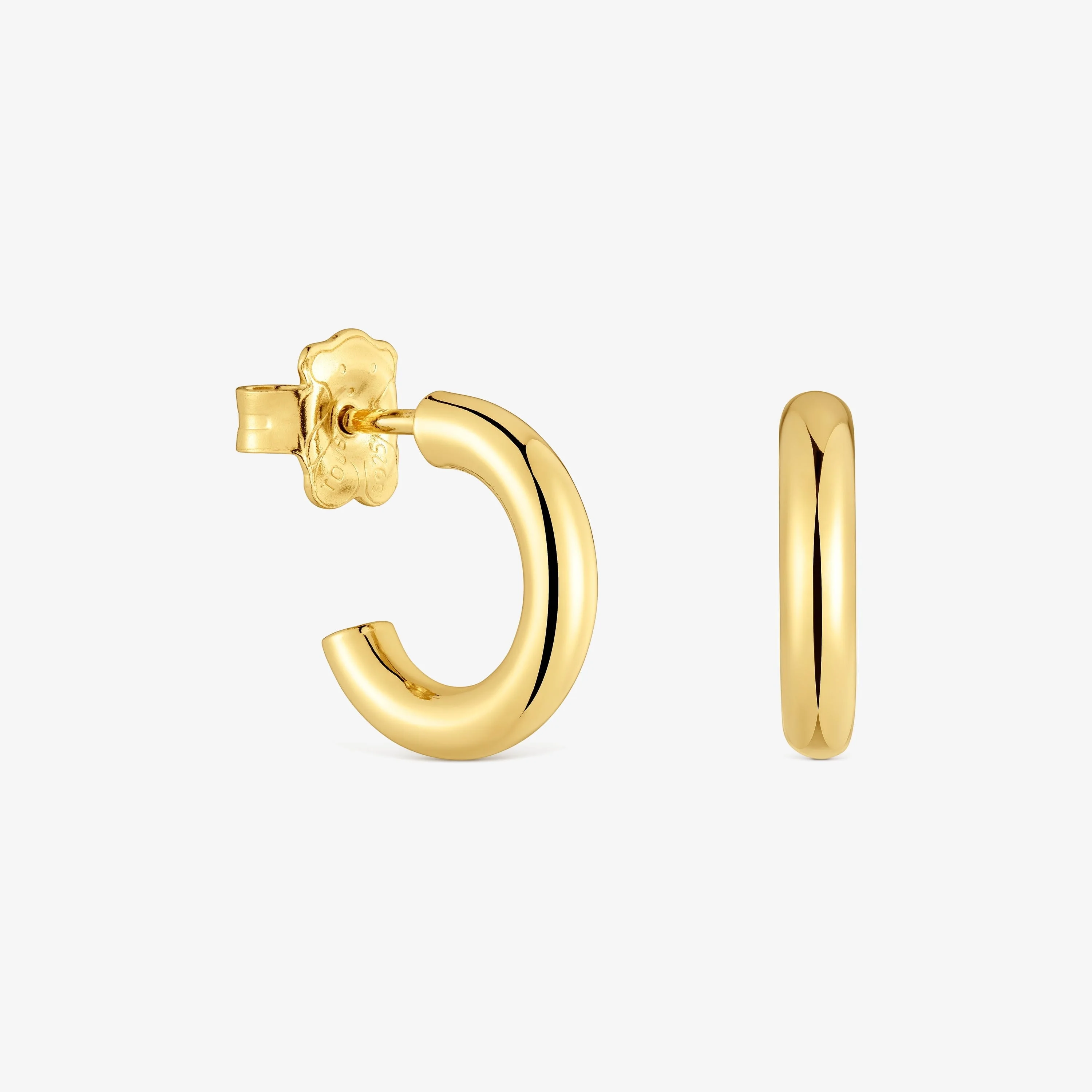 Short 14 mm Hoop earrings with 18K gold vermeil TOUS Basics - 1