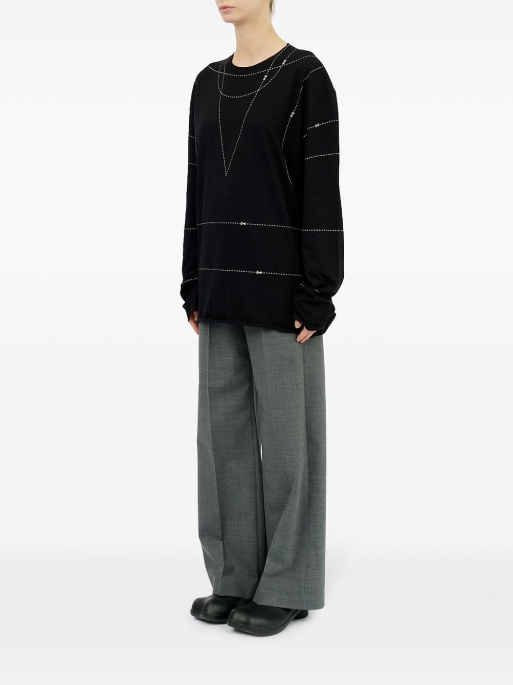 striped drop-shoulder sweatshirt - 6