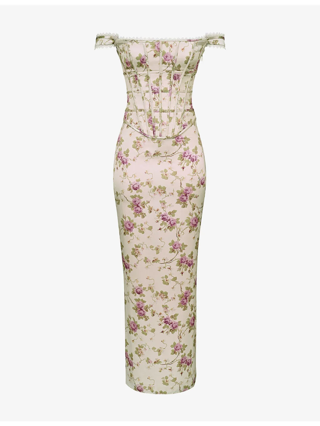 Isis Corseted Satin Maxi Dress - 1