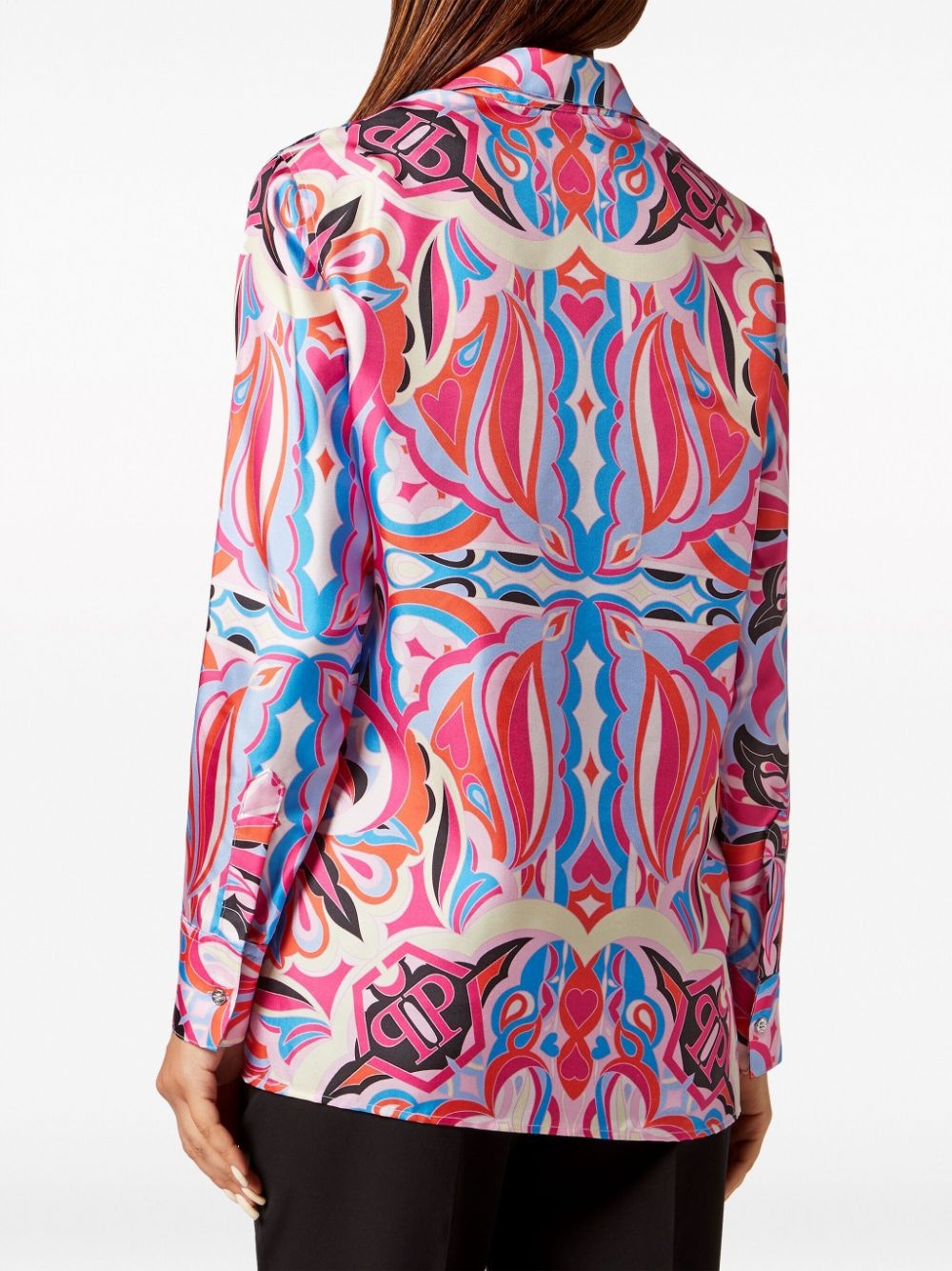 all-over graphic-print silk shirt - 4