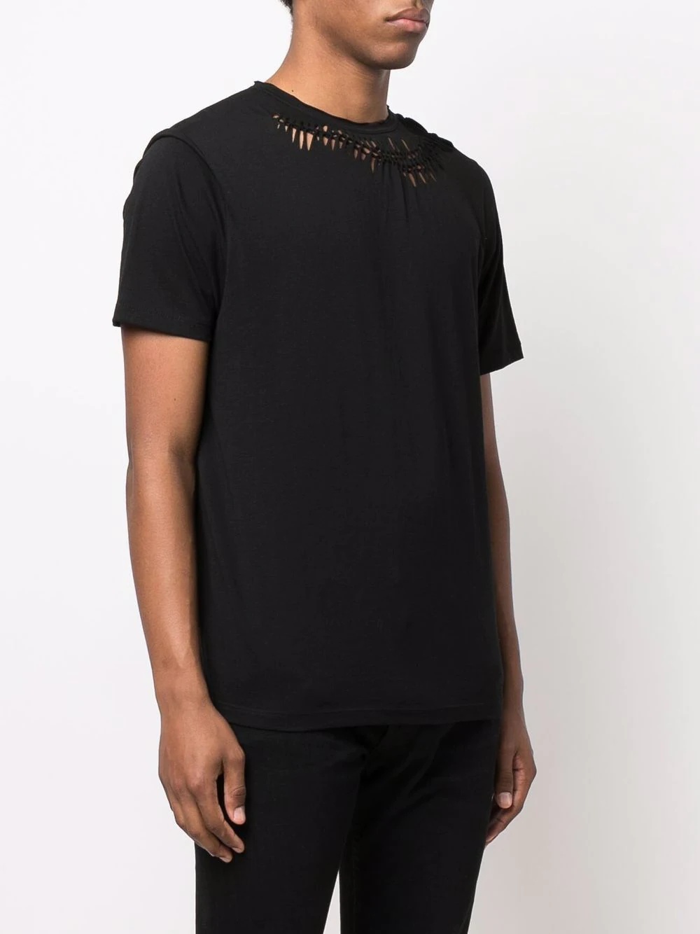 cut-out cotton T-shirt - 3