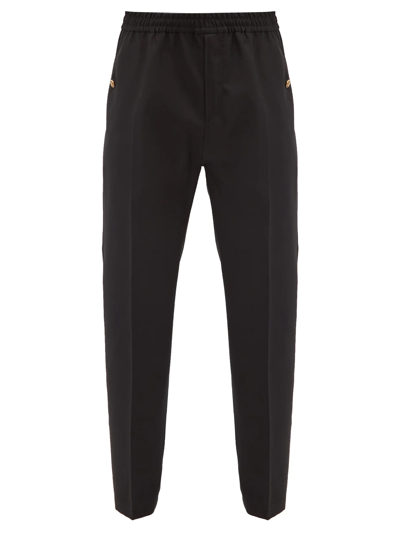 Logo-button wool track pants - 1