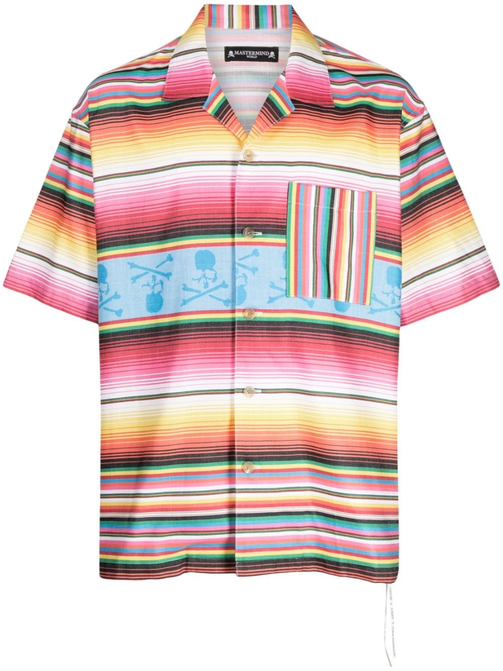 skull-print striped shirt - 1