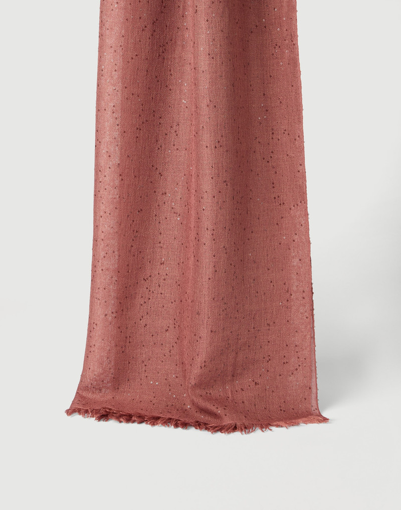 Lightweight cashmere and silk Diamond yarn knit scarf 1