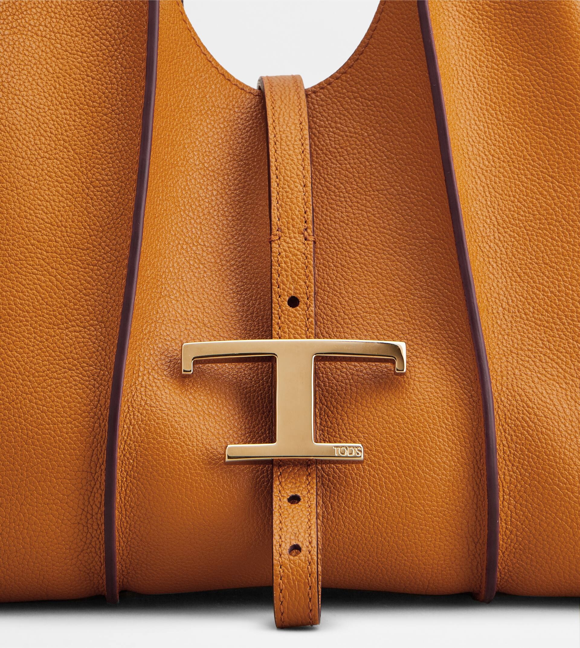 T TIMELESS SHOPPING BAG IN LEATHER MINI - BROWN - 4