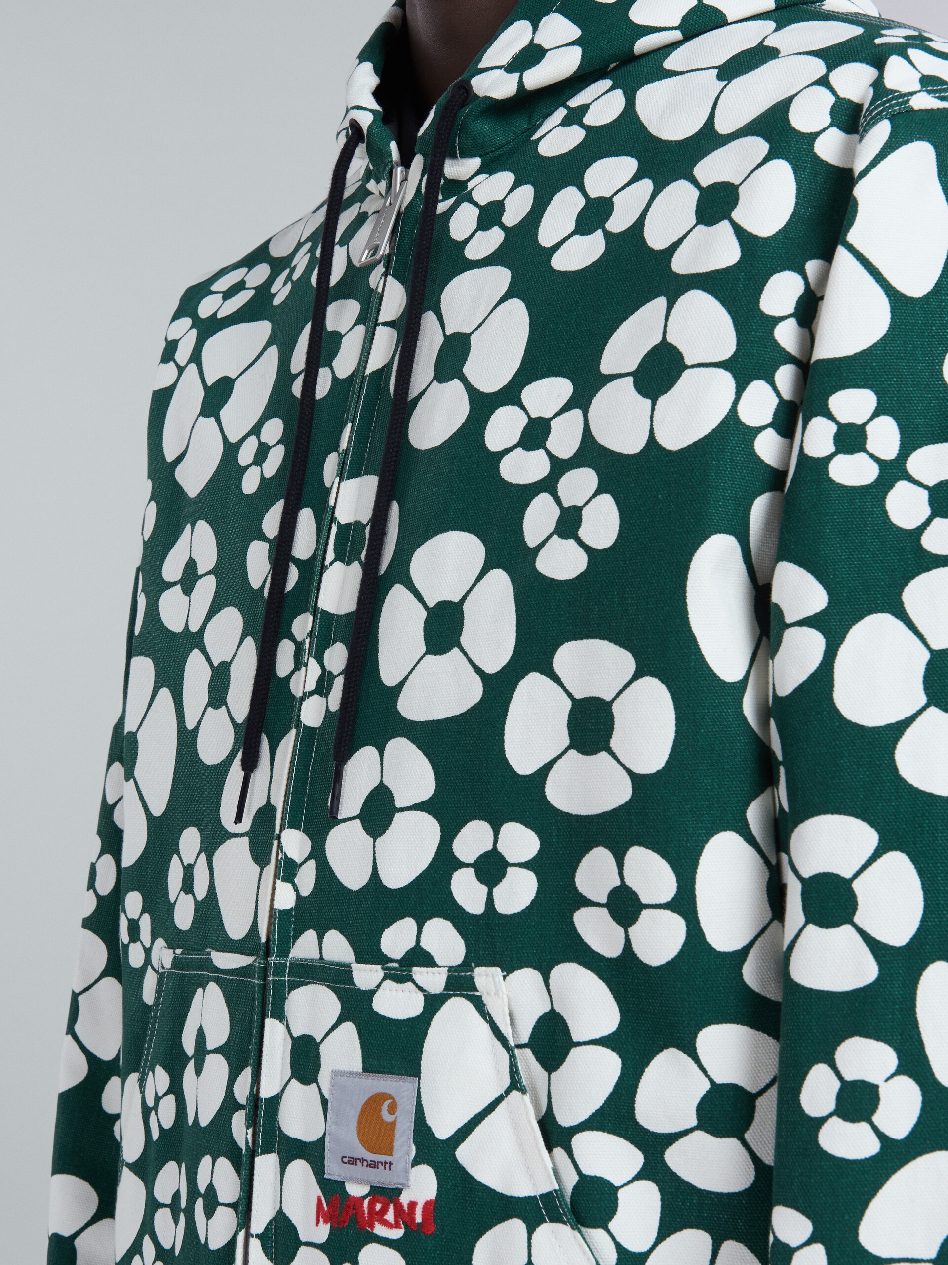 MARNI X CARHARTT WIP - GREEN LONG-SLEEVED FLORAL JACKET - 5