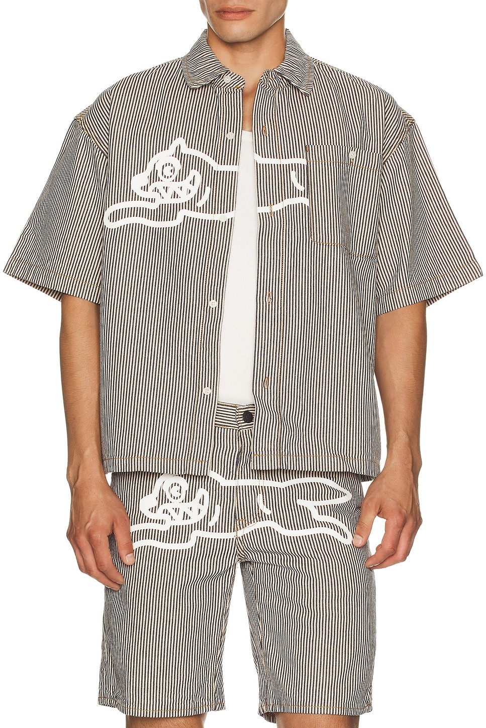 Pin Short Sleeve Woven Shirt - 4