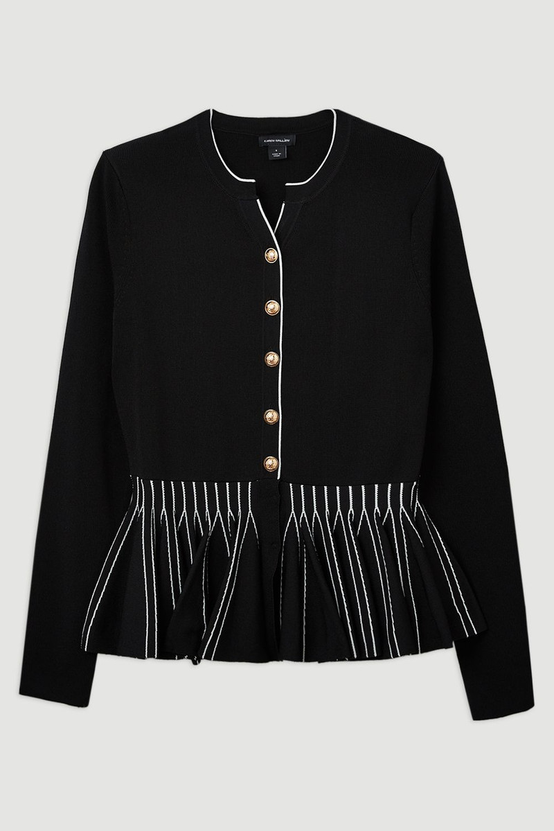 Viscose Blend Knit Peplum Jacket 4