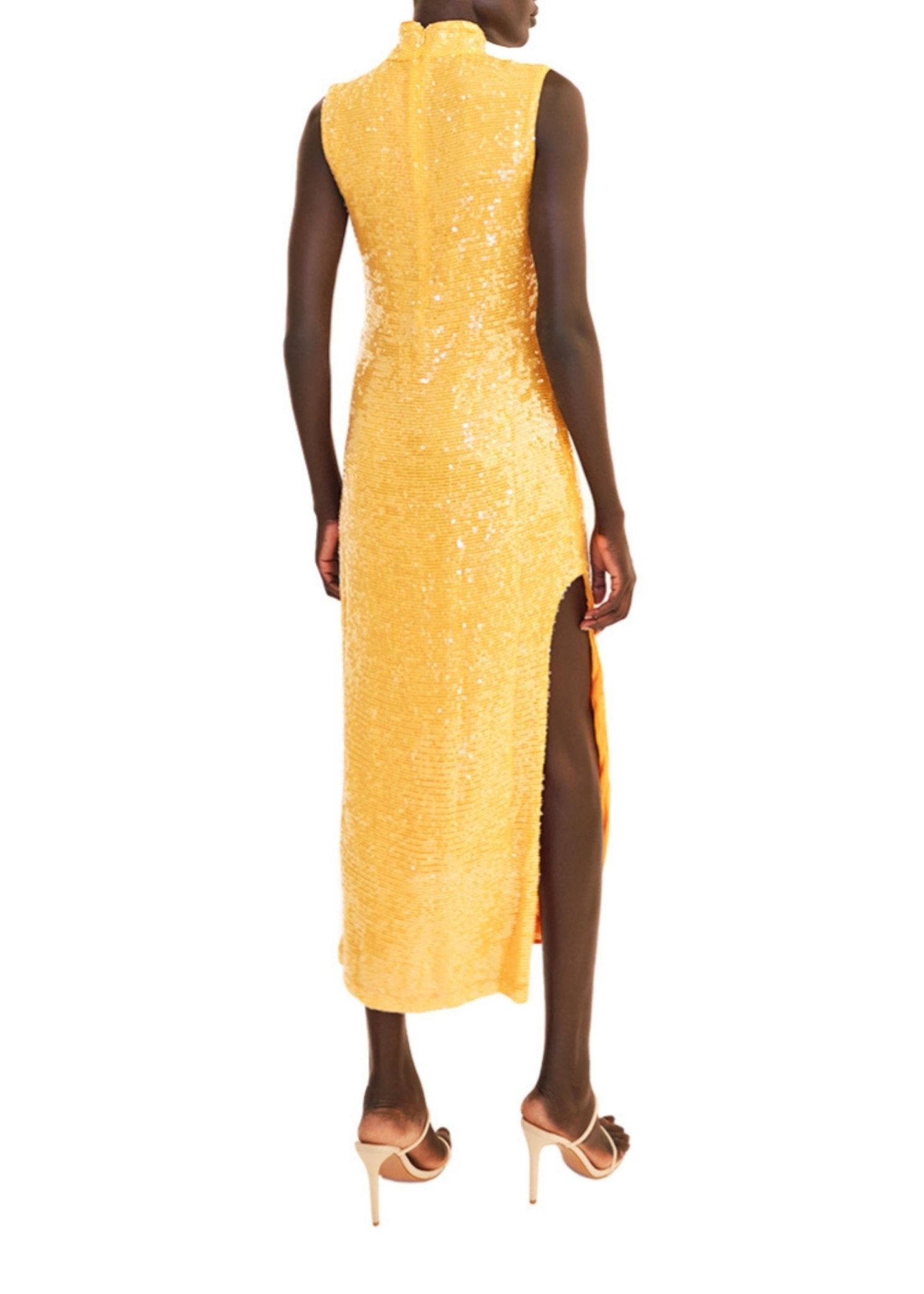 Sequin High Neck Sleeveless Dress - 2