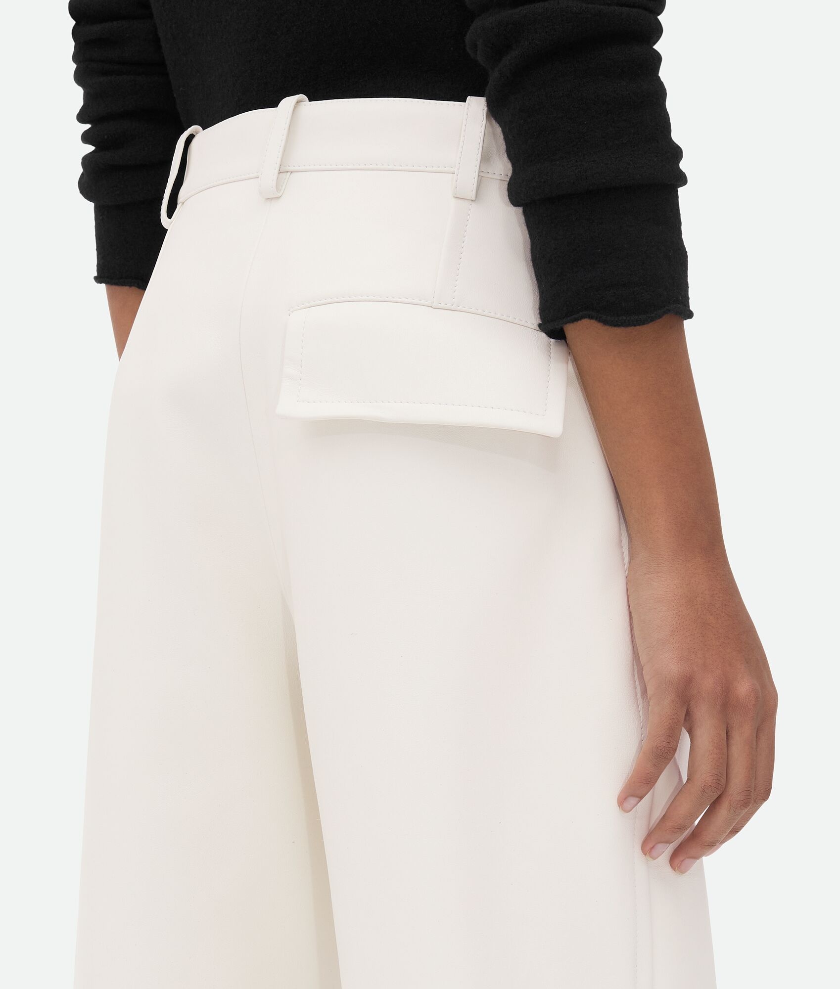 Leather Rounded Leg Trousers - 5
