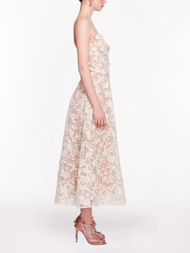 Marchesa STRAPLESS CORDED MIDI DRESS outlook
