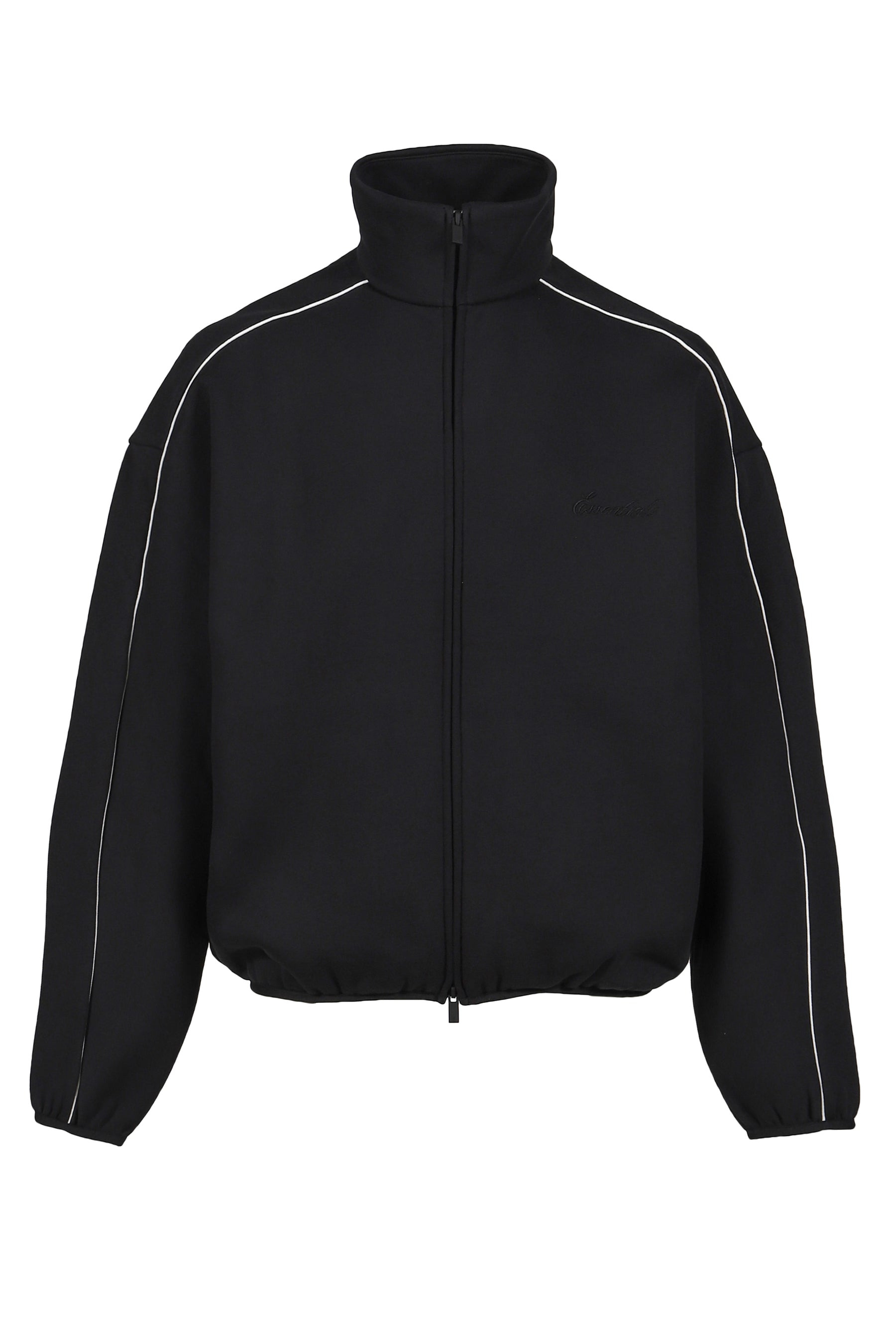MODERN FIT FLEECE TRACK JACKET / JET BLK/CLOUD WHT - 2