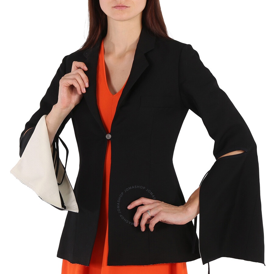 Loewe Ladies Tie-cut Sleeve Panel Linen Jacket - 3