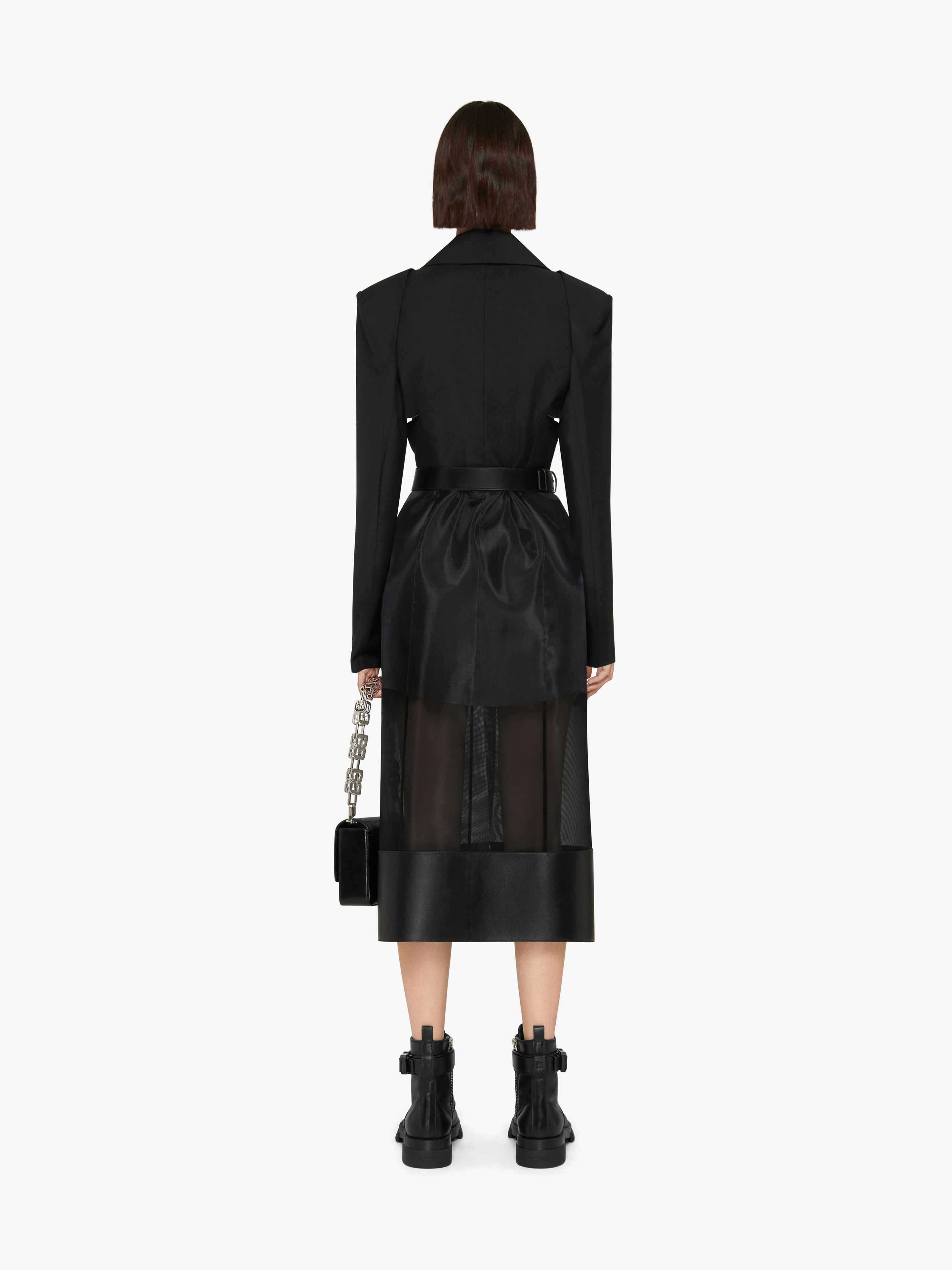 MULTI-MATERIAL COAT WITH CUT OUT - 4