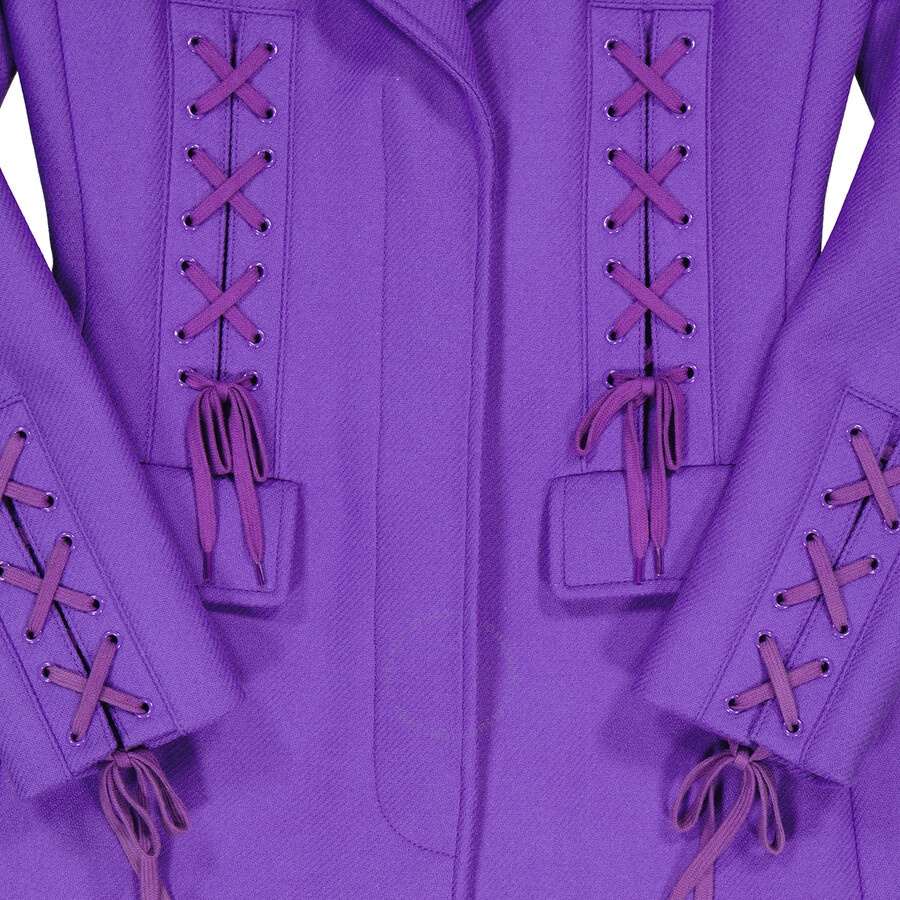 Moschino Ladies Purple Long Single-Breasted Coat - 7