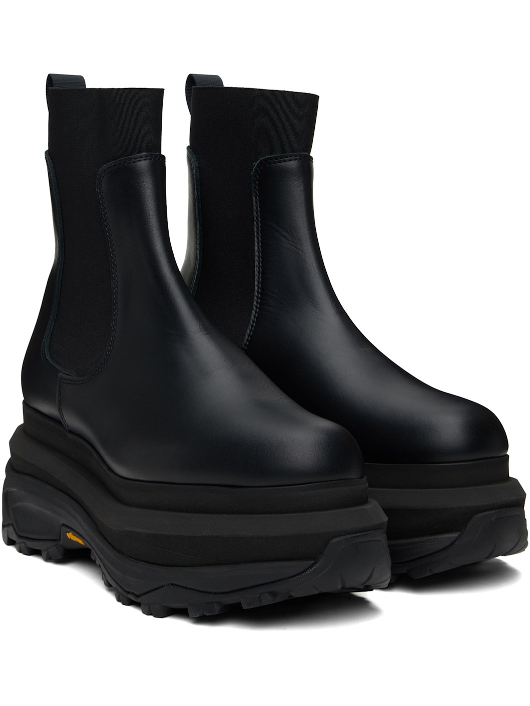 Black Leather Chelsea Boots - 4