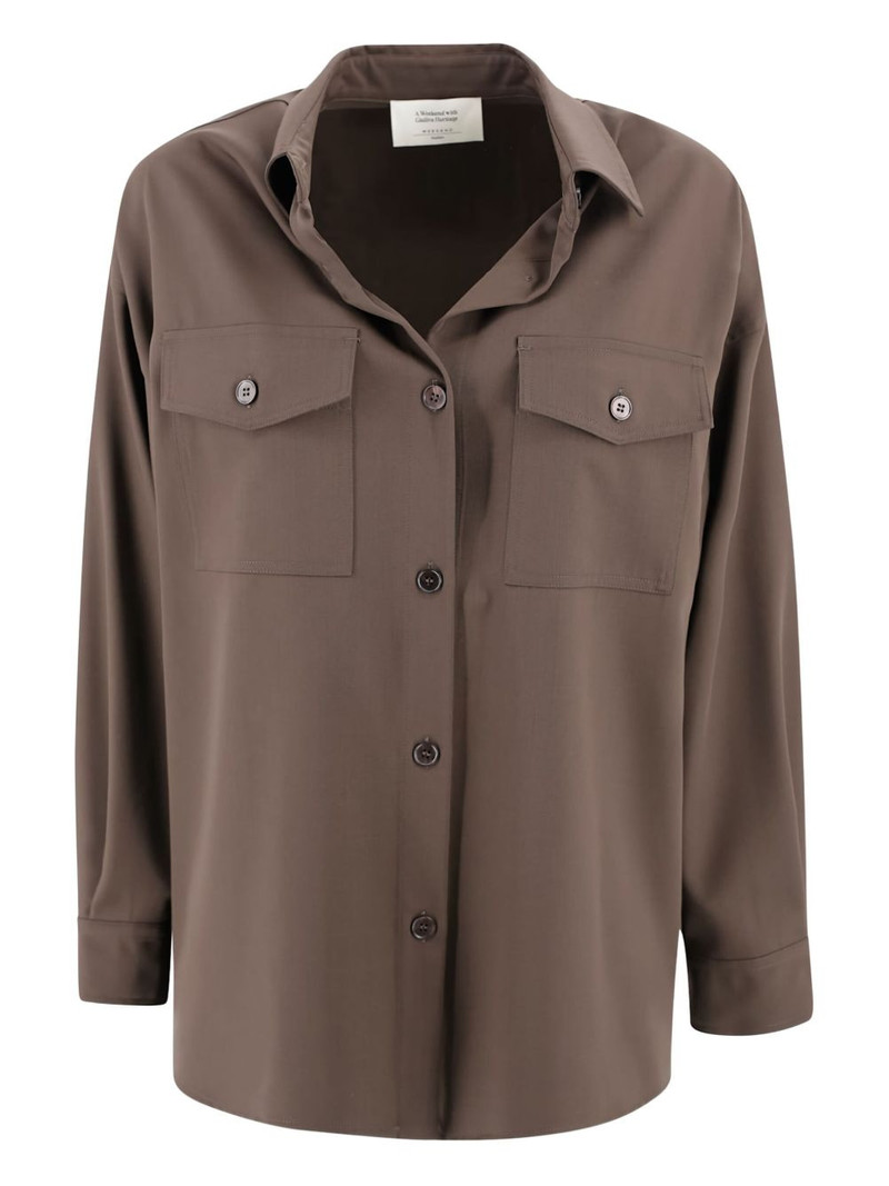 double-pocket virgin-wool shirt 1