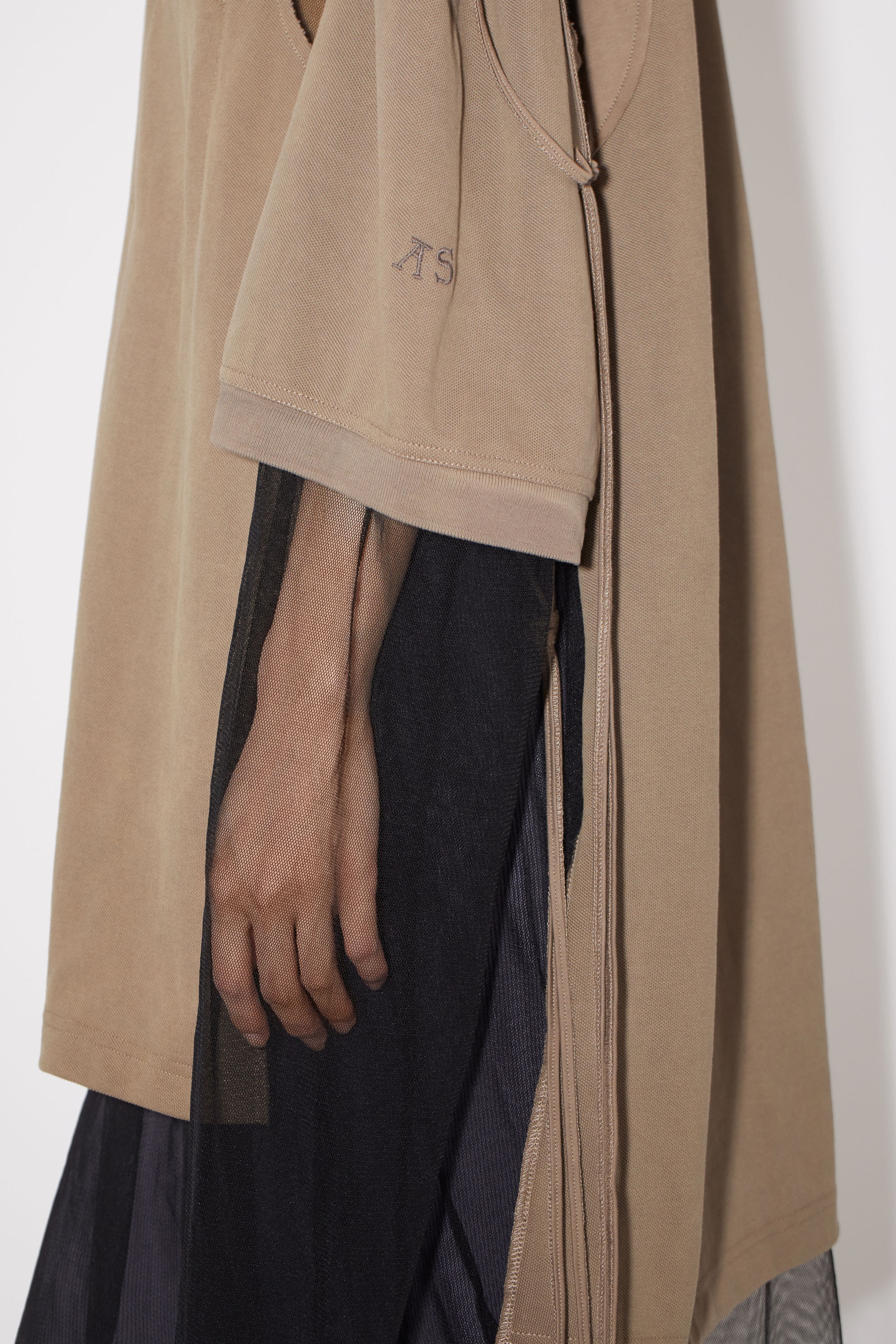 Polo tulle net dress - Taupe grey - 5