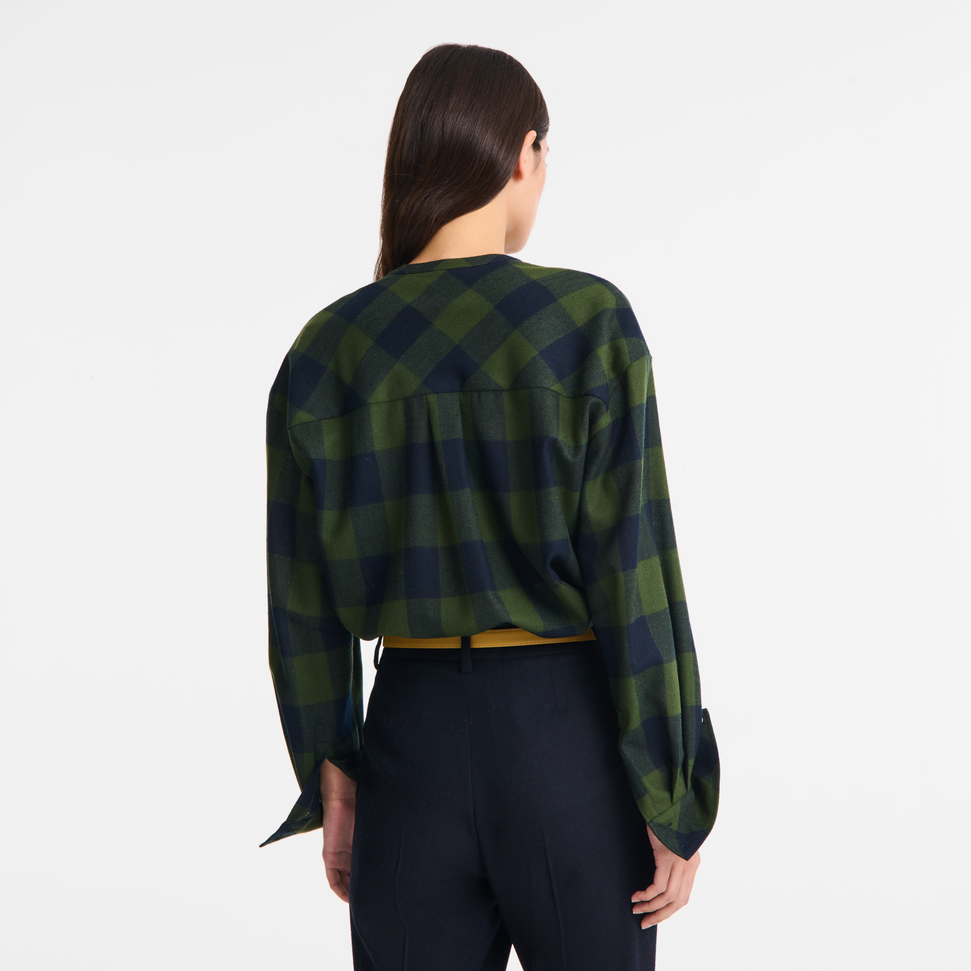 Shirt Navy/Fir - Jacquard wool - 2