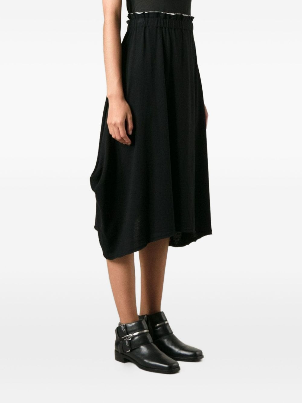 elasticated waistband asymmetric skirt - 3