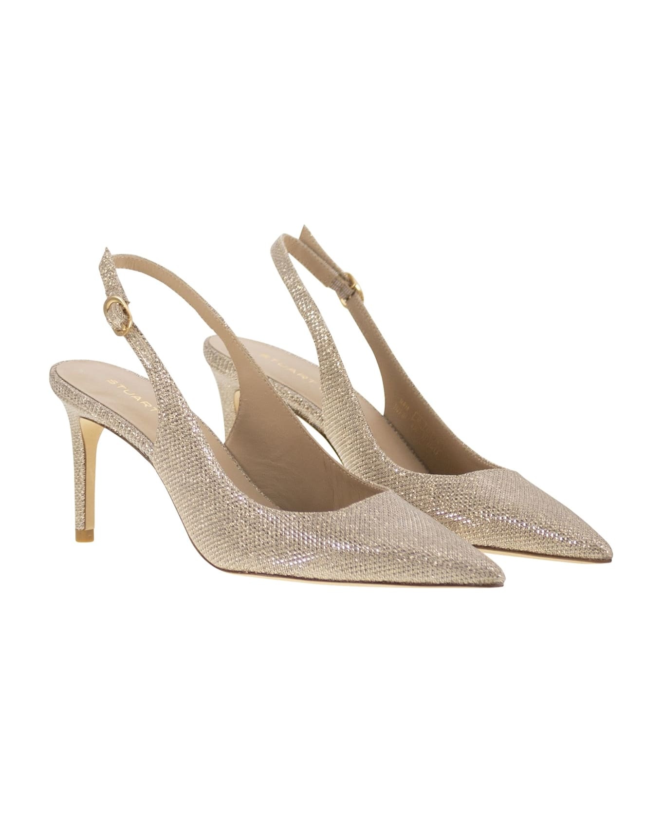 Stuart Power - Metallised Fabric Slingback - 4