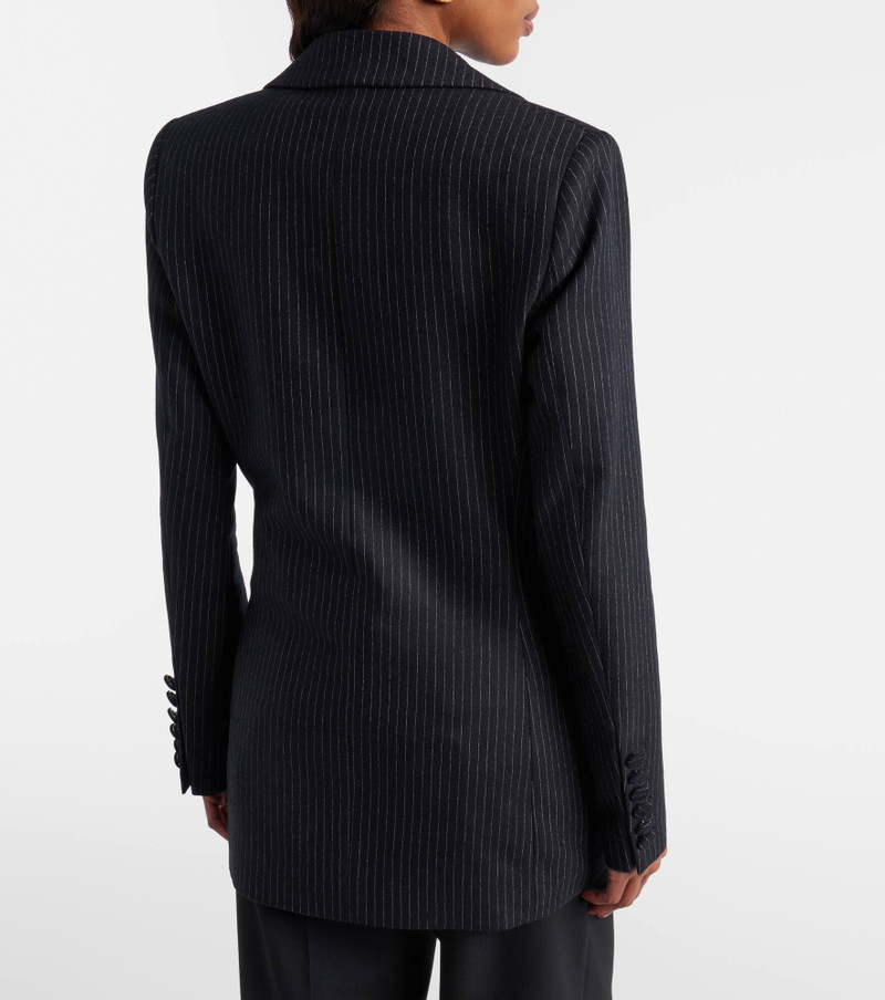 Pinstripe wool-blend blazer 7