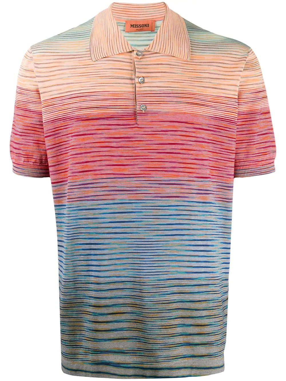 abstract stripe polo shirt - 1