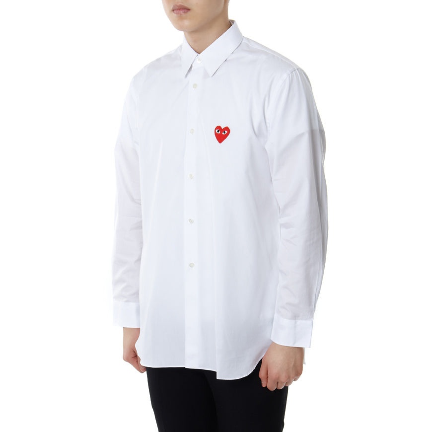 COMME des GARCONS PLAY Red Emblem Button Down 'White' AZ-B002-051-2 - 4