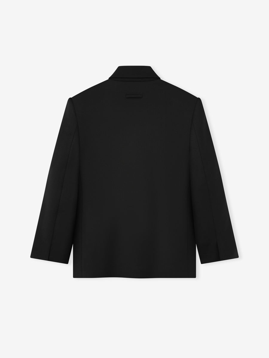 Satin Wool Double Breasted Blazer - 5