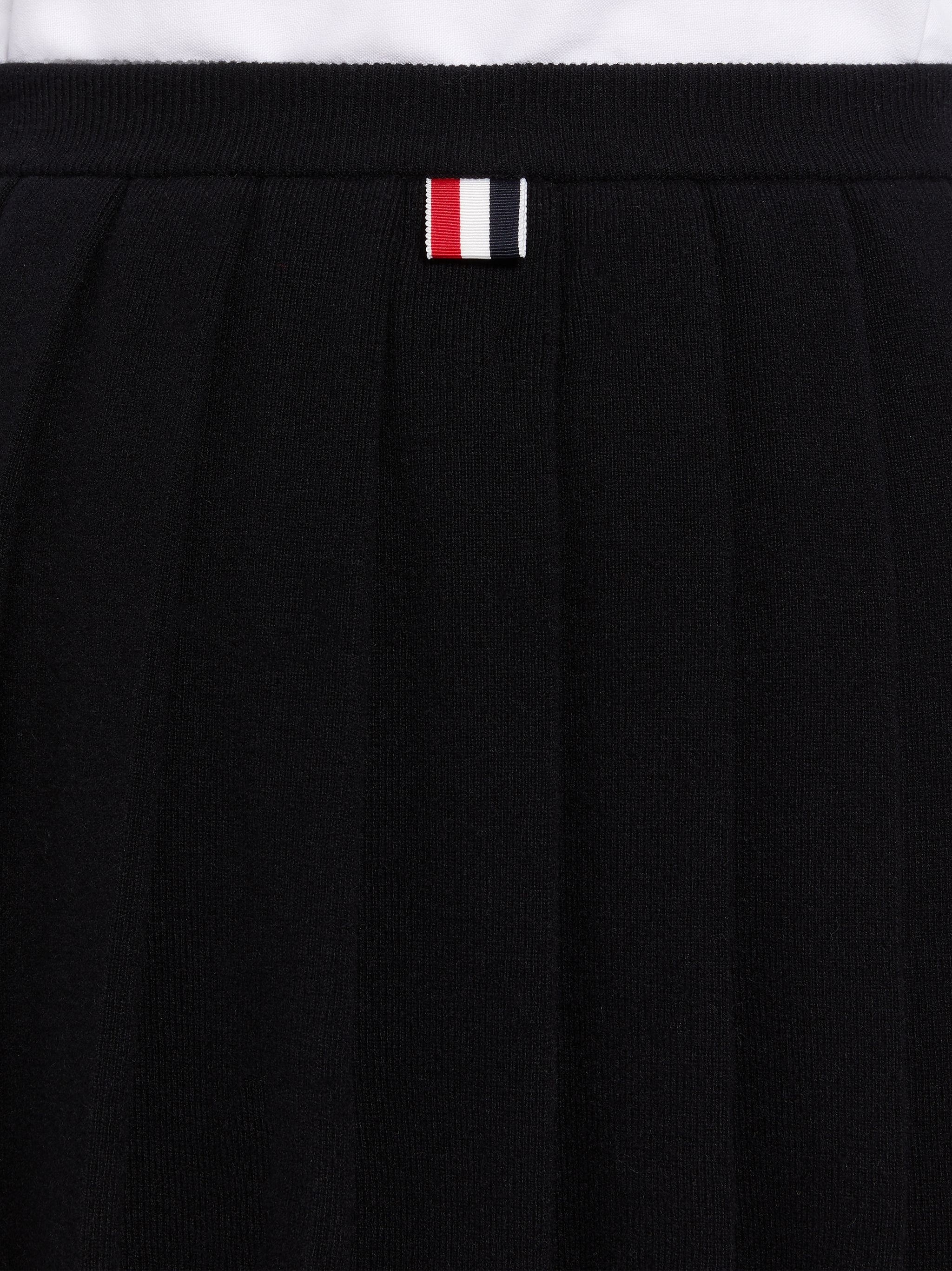 Black Cashmere Tipping Stripe Classic Pleated Skirt - 6