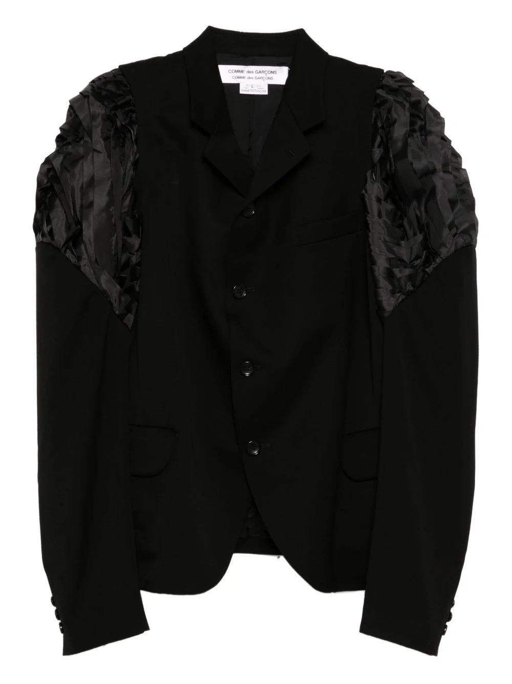 ruffled-sleeve blazer - 1