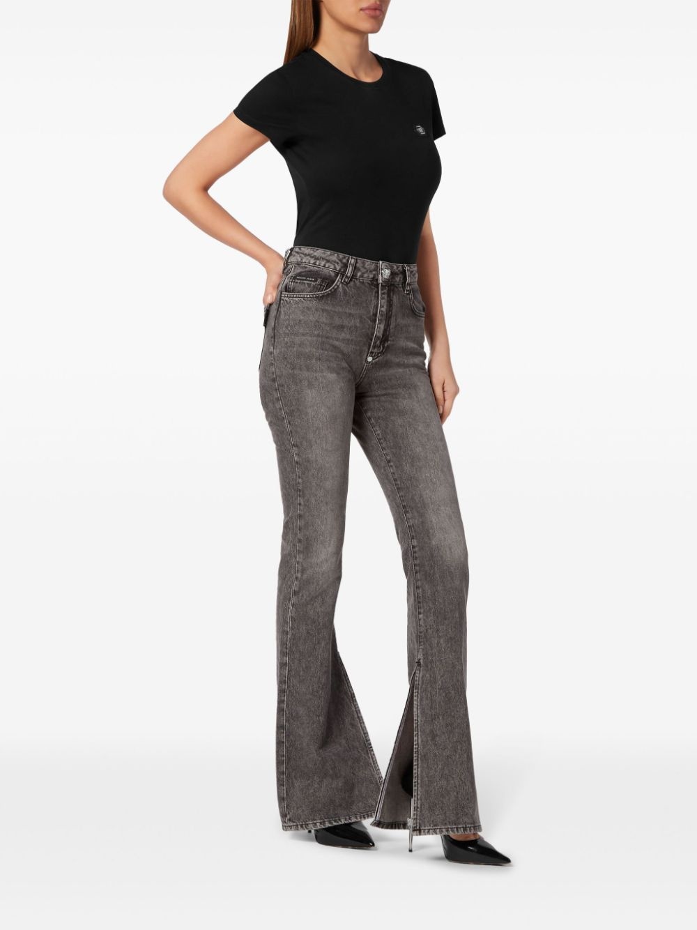 high-waisted flared jeans - 2