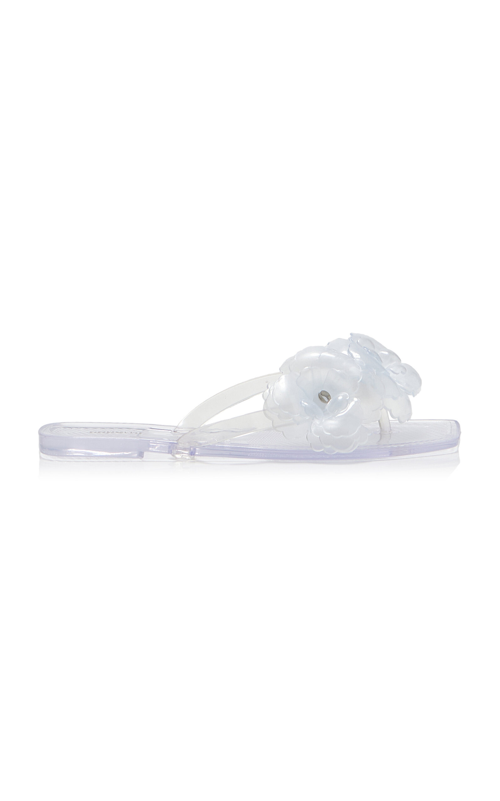 Flower-Embellished Flip Flops clear - 1