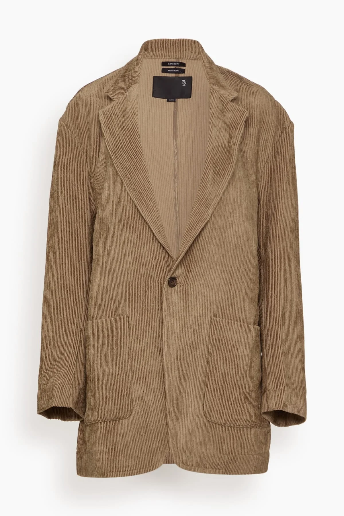 Elongated Oversized Ragged Blazer in Dusty Khaki - 1